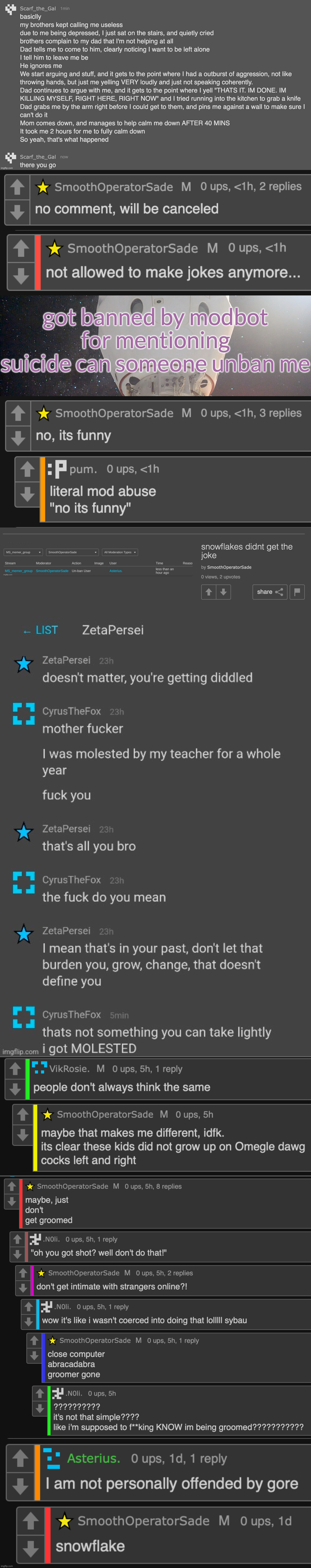 zeta thinks making jokes about serious things like suicide, gore, etc. is somehow okay just because he used to use omegle | image tagged in jack making jokes about cyrus getting molested | made w/ Imgflip meme maker
