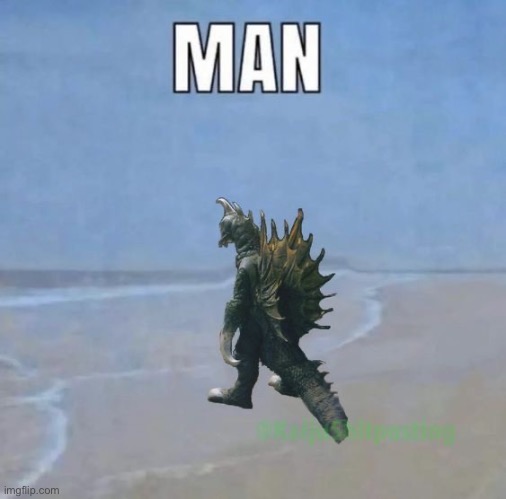 man | image tagged in godzilla,man | made w/ Imgflip meme maker