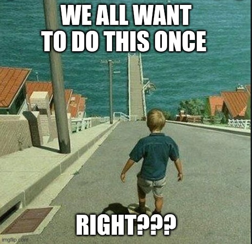 skateboard hill | WE ALL WANT TO DO THIS ONCE; RIGHT??? | image tagged in skateboard hill | made w/ Imgflip meme maker