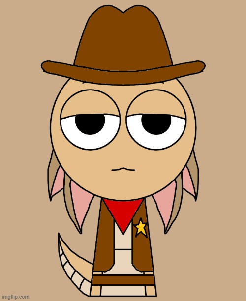 tunner | image tagged in sprunki,fan art,tunner,sheriff,incredibox,lizard | made w/ Imgflip meme maker
