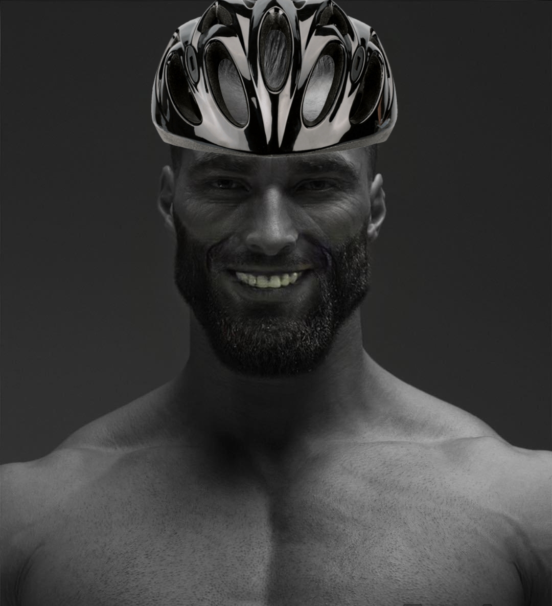 gigachad bike helmet Blank Meme Template