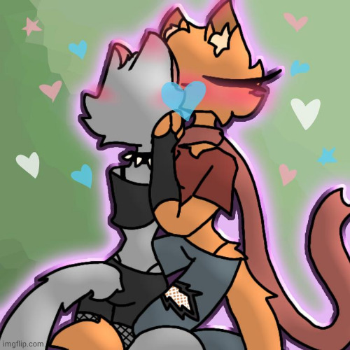 Scarf n Thorne kissing (by Alexthetransgenderfreak) | image tagged in ibispaint | made w/ Imgflip meme maker