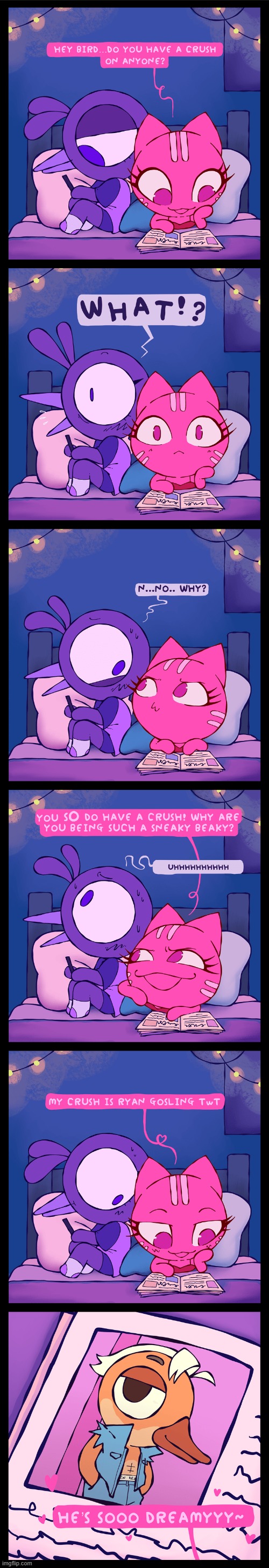 image tagged in cat,bird,crush,awkward,ryan gosling,goose | made w/ Imgflip meme maker