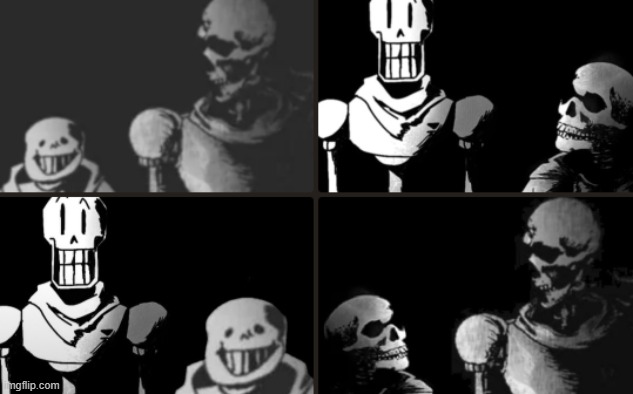 new temp *deep breath because ive never done this before* bruh | image tagged in sans and papy stare | made w/ Imgflip meme maker