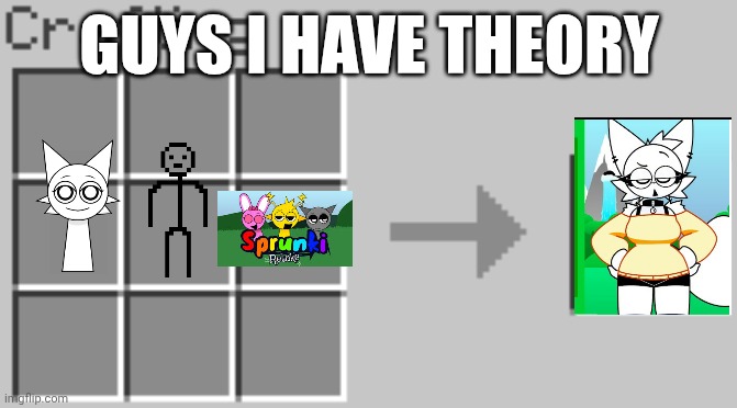 Crafting Sprunki Retake Humans Wenda | GUYS I HAVE THEORY | image tagged in synthesis,sprunki | made w/ Imgflip meme maker