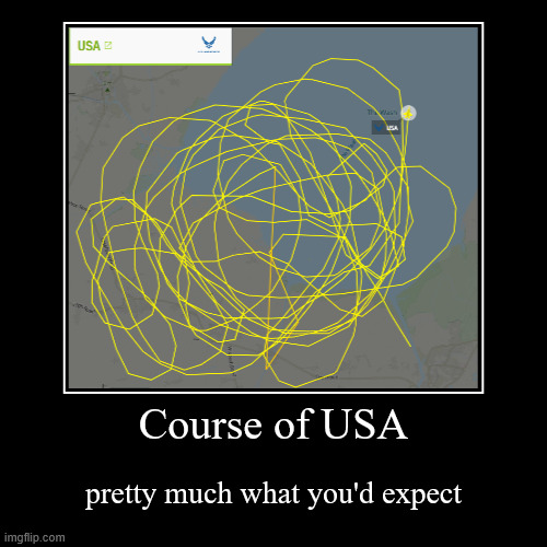 Course of USA | pretty much what you'd expect | image tagged in funny,demotivationals | made w/ Imgflip demotivational maker
