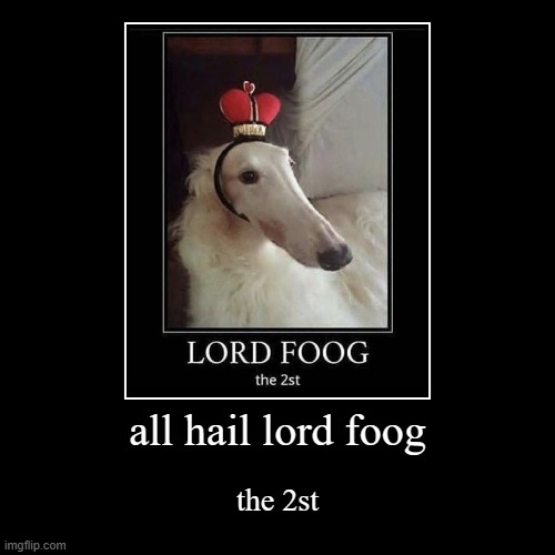all hail lord foog | the 2st | image tagged in funny,demotivationals | made w/ Imgflip demotivational maker
