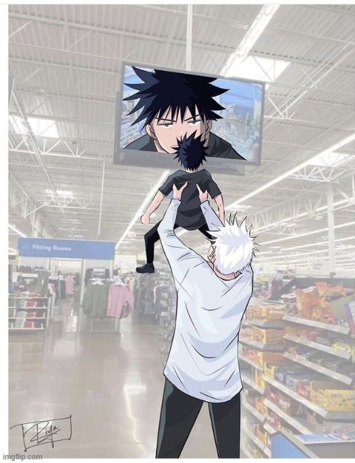 image tagged in jjk,jujutsu kaisen,gojo,megumi | made w/ Imgflip meme maker