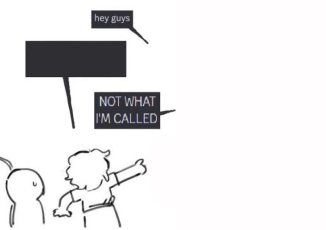Not what I'm called Blank Meme Template