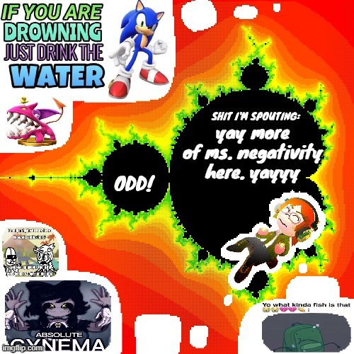 of course im talking about siberianmid | yay more of ms. negativity here. yayyy | image tagged in odd mandelbrot announcement template mii version | made w/ Imgflip meme maker