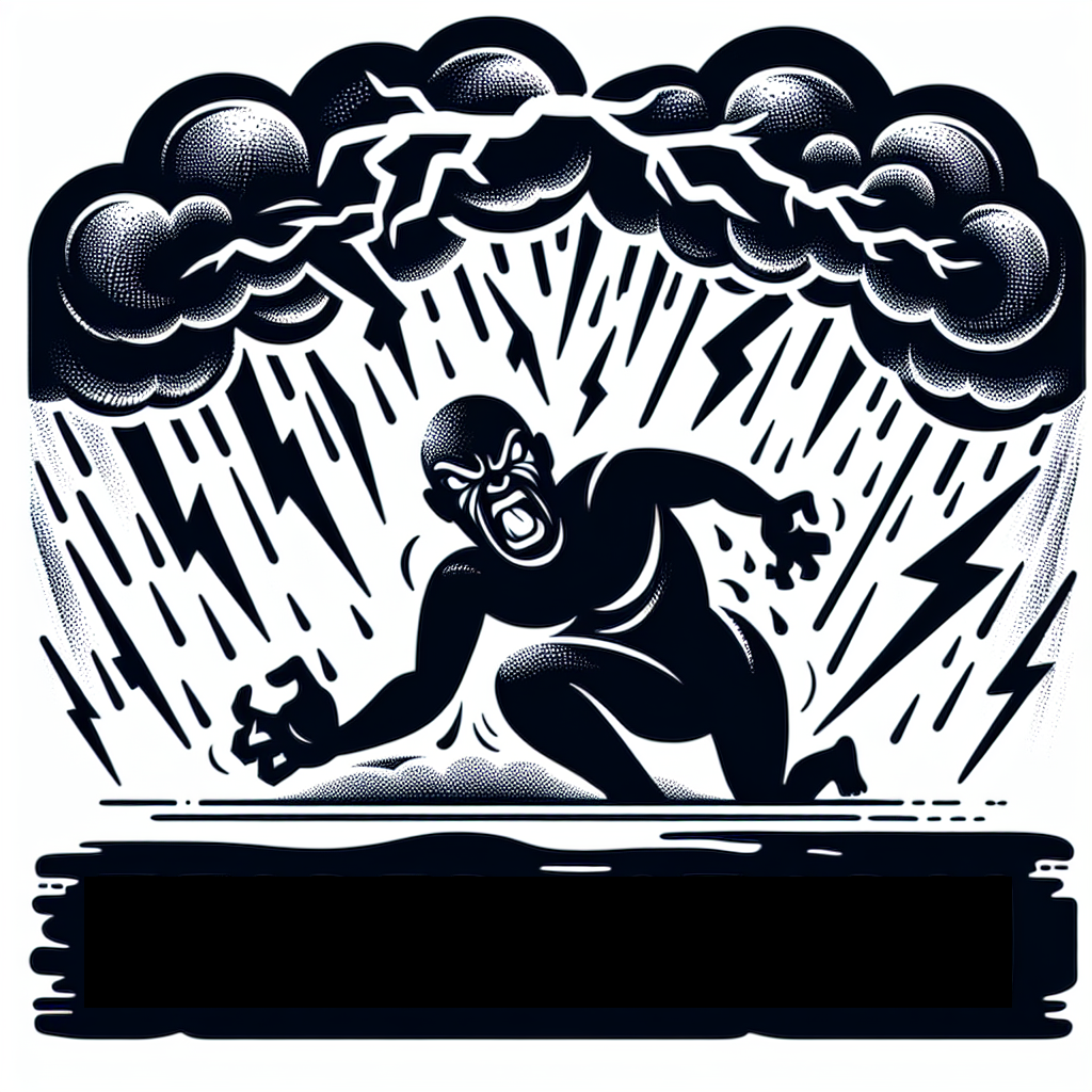 angry man in rainstorm Blank Meme Template