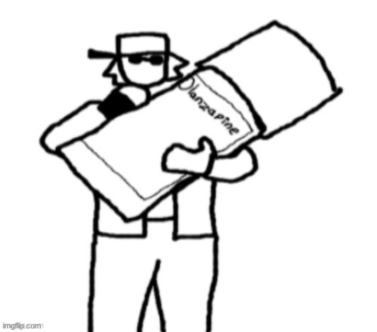 Ducc holding Olanzapine | image tagged in ducc holding olanzapine | made w/ Imgflip meme maker