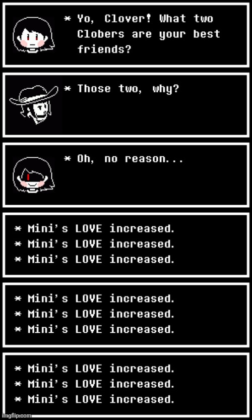 image tagged in mini chara,clover,undertale | made w/ Imgflip meme maker