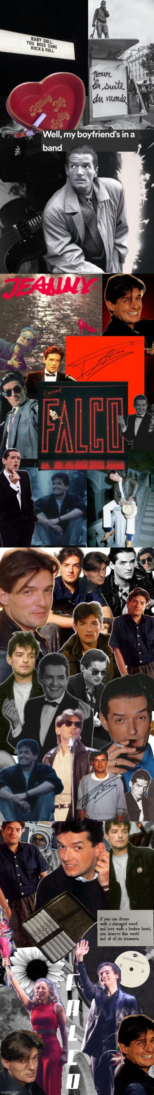 Falco Aesthetics | image tagged in falcon,collage,singer,respect,i love you this much,rest in peace | made w/ Imgflip meme maker