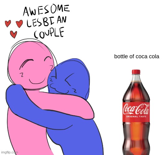 Awesome Lesbian Couple | bottle of coca cola | image tagged in awesome lesbian couple | made w/ Imgflip meme maker