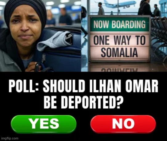 We can dream, can't we? :) | image tagged in ilhan omar,not a patriot,somalia,first,america last | made w/ Imgflip meme maker