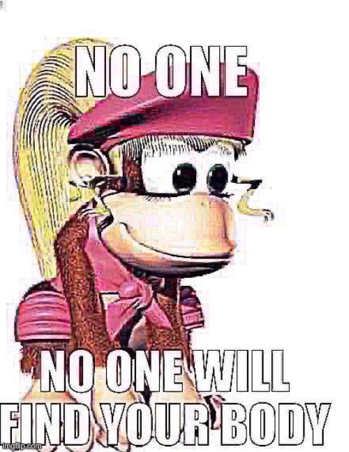 Dixie Kong no one will find your body | image tagged in dixie kong no one will find your body | made w/ Imgflip meme maker