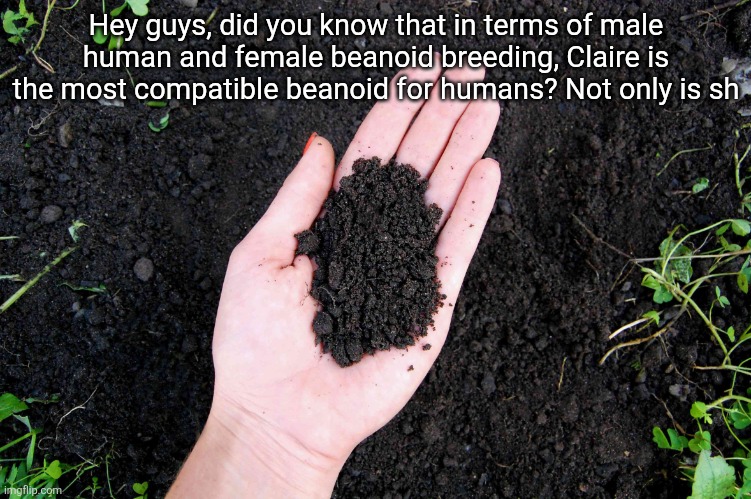 LOAM | Hey guys, did you know that in terms of male human and female beanoid breeding, Claire is the most compatible beanoid for humans? Not only is sh | image tagged in loam | made w/ Imgflip meme maker