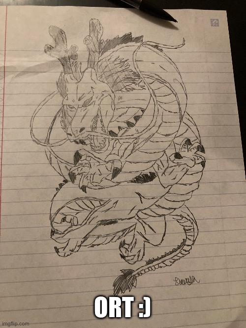 Uh I never post here but I thought someone might like to see my shen long art :) | ORT :) | image tagged in dragon ball,anime,art | made w/ Imgflip meme maker