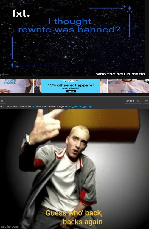 live reaction in comments (its just some random laugh highlighting how pathetic ixl is but it sounds super good) | image tagged in guess who's back back again | made w/ Imgflip meme maker