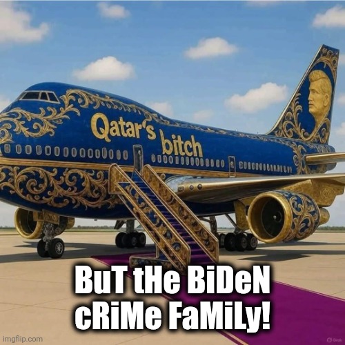Qatar Force One | BuT tHe BiDeN cRiMe FaMiLy! | image tagged in qatar force one | made w/ Imgflip meme maker