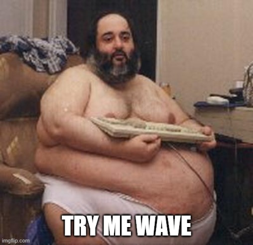 TRY ME WAVE | image tagged in confident fat guy | made w/ Imgflip meme maker