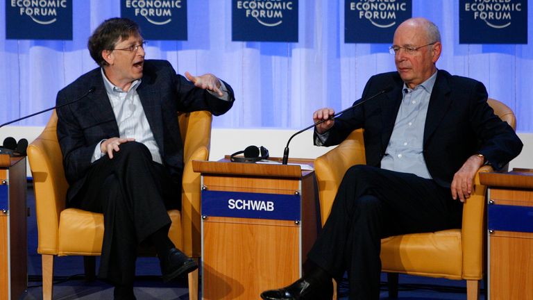 Bird Flu Bill Gates and Klaus Schwab Blank Meme Template