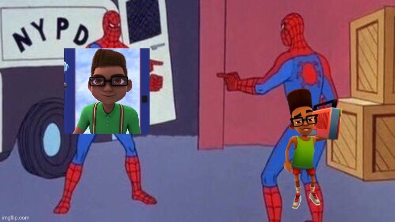 spiderman pointing at spiderman | image tagged in spiderman pointing at spiderman,miraculous ladybug,same | made w/ Imgflip meme maker