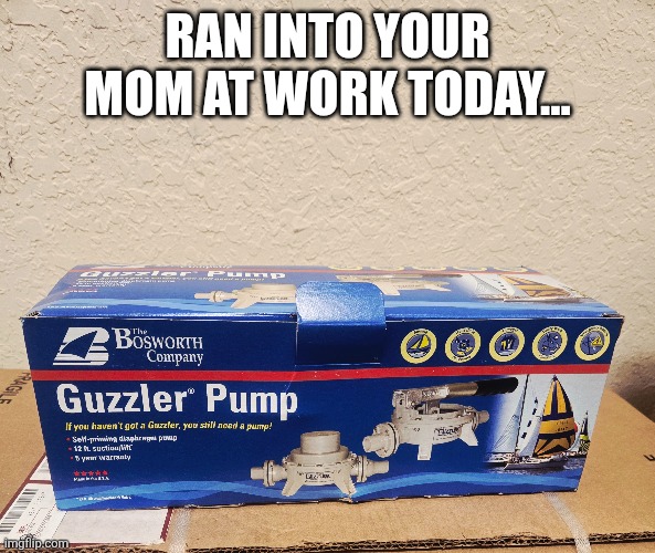 Ran into your mom today | RAN INTO YOUR MOM AT WORK TODAY... | image tagged in moms,your mom,work | made w/ Imgflip meme maker