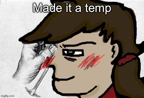 Lobotomy Dea version | Made it a temp | image tagged in lobotomy dea version | made w/ Imgflip meme maker