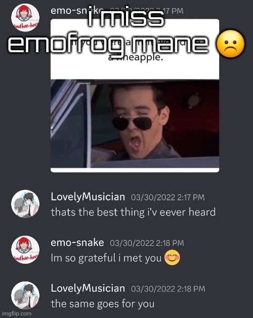 i miss emofrog mane ☹️ | made w/ Imgflip meme maker