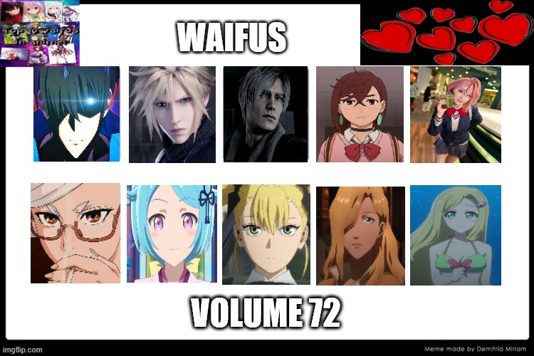 waifus volume 72 | WAIFUS | image tagged in waifus volume 72,number 72,anime,dandadan,gaming,the witcher | made w/ Imgflip meme maker