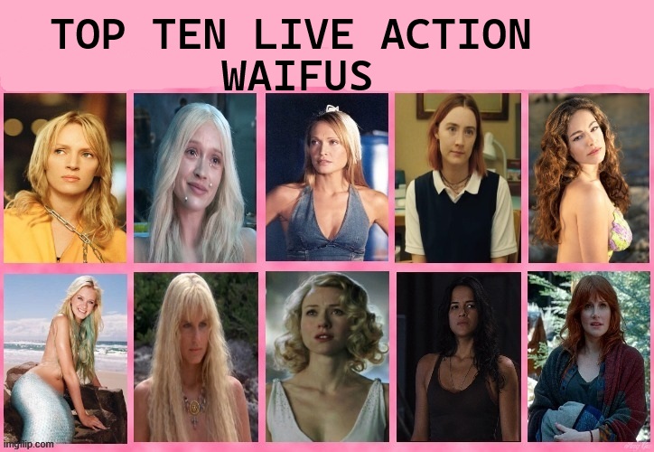 top ten live action waifus Blank Meme Template
