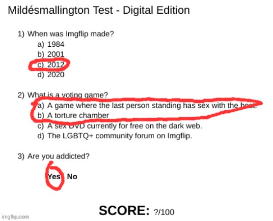 its both A and B for question two, depending on who's the host | made w/ Imgflip meme maker