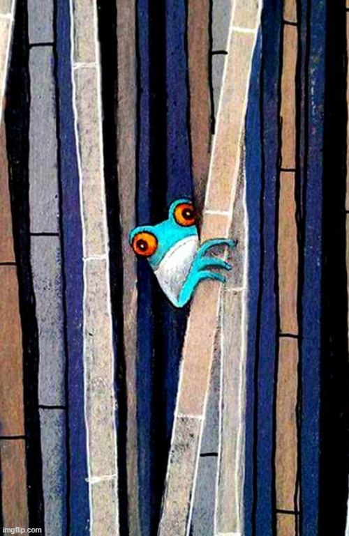 frog peeking out Blank Meme Template