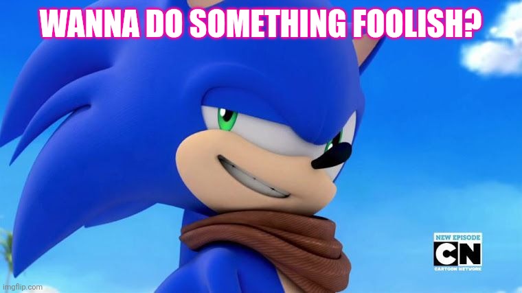 Sonic says... | WANNA DO SOMETHING FOOLISH? | image tagged in sonic meme,sonic the hedgehog,adult humor,sonic boom | made w/ Imgflip meme maker
