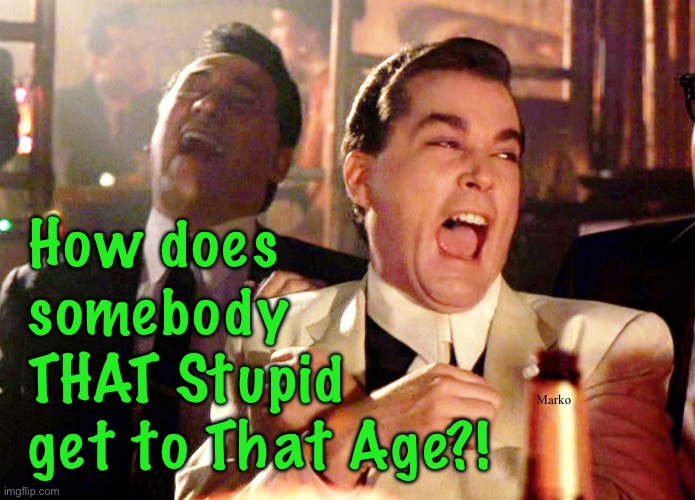 You know who they are | How does
somebody
THAT Stupid
get to That Age?! Marko | image tagged in memes,good fellas hilarious,dumbocrats,vile scum with no brains,no values no principles | made w/ Imgflip meme maker