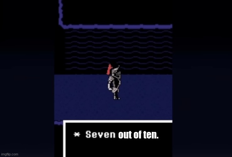 Undyne “Seven” | out of ten. | image tagged in undyne seven | made w/ Imgflip meme maker