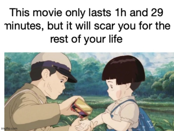 its a great movie tho | image tagged in grave of the fireflies | made w/ Imgflip meme maker