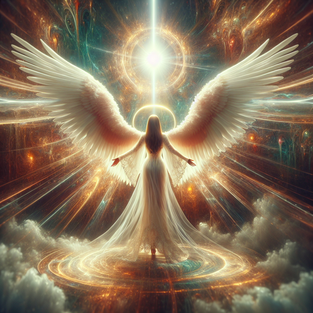 Angel with beaming light Blank Meme Template