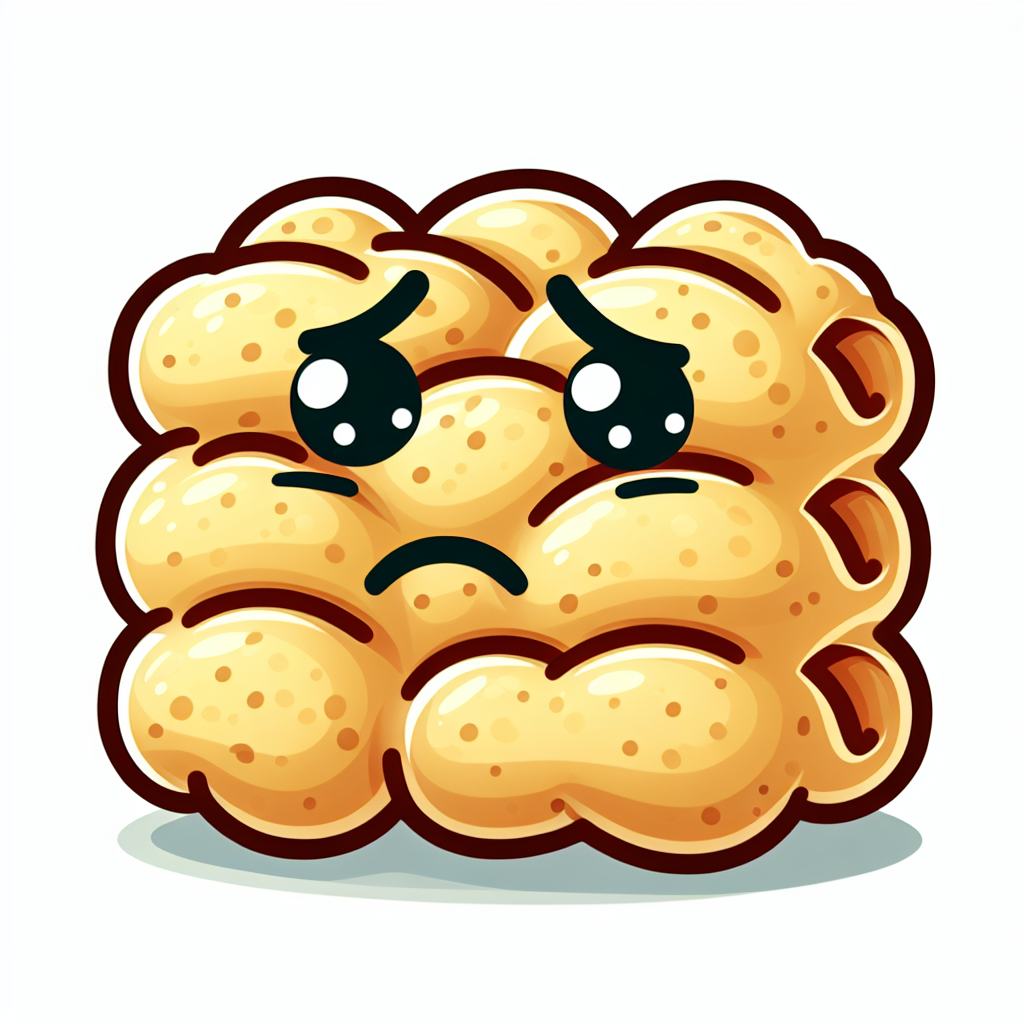 Gnocchi pasta looking sad at the camera Blank Meme Template