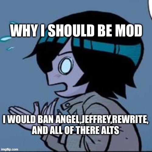 Knives | WHY I SHOULD BE MOD; I WOULD BAN ANGEL,JEFFREY,REWRITE, AND ALL OF THERE ALTS | image tagged in knives | made w/ Imgflip meme maker