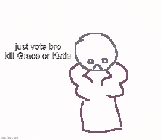 just vote bro
kill Grace or Katie | made w/ Imgflip meme maker