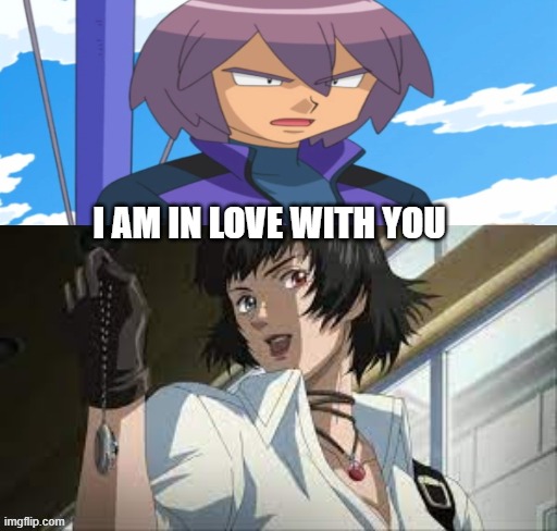 paul falls in with lady | I AM IN LOVE WITH YOU | image tagged in who falls in love with lady,pokemon,anime,video games,devil may cry,crossover | made w/ Imgflip meme maker