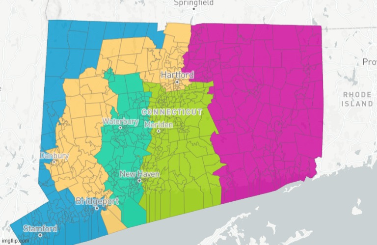 Redid Connecticut 5-0 DEMS | image tagged in blank connect four | made w/ Imgflip meme maker