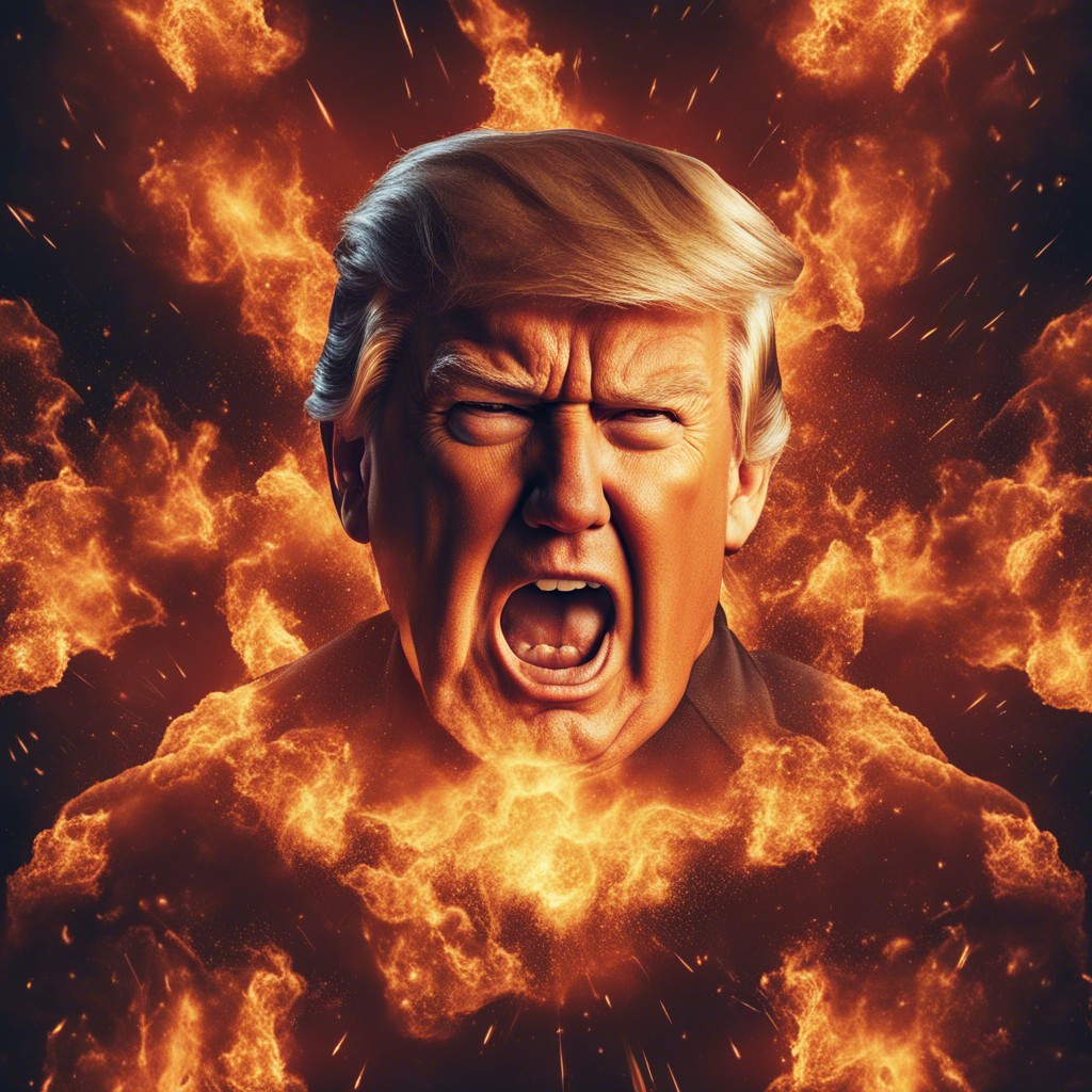 Trump the Disaster, flames and destruction, failure Blank Meme Template