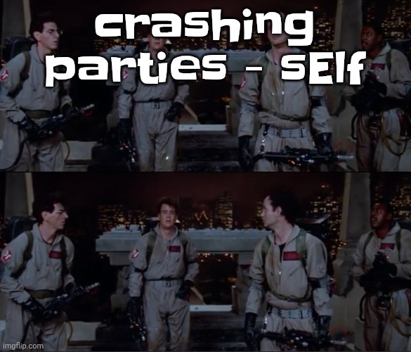 bro. | crashing parties - sElf | image tagged in bro | made w/ Imgflip meme maker
