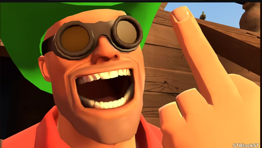 engineer middle finger Blank Meme Template