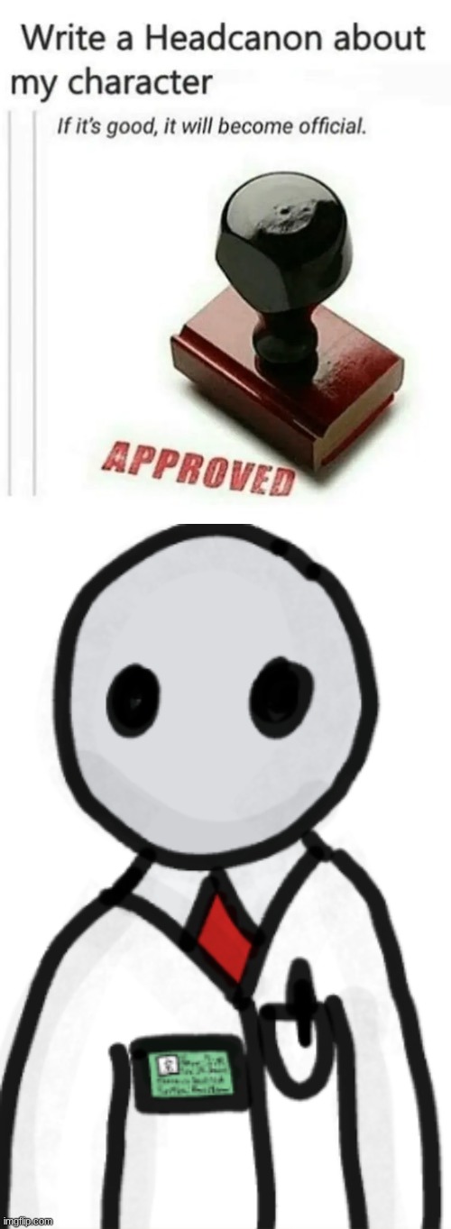 image tagged in write a headcanon about my character | made w/ Imgflip meme maker