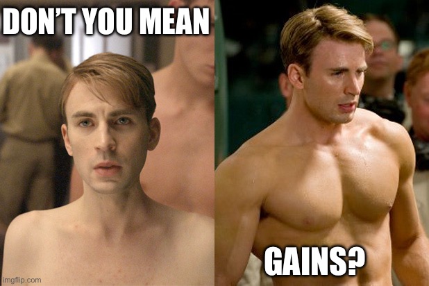 Before After Gains | DON’T YOU MEAN; GAINS? | image tagged in before after gains | made w/ Imgflip meme maker